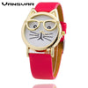 Cat Fashion Leather Strap Wrist Watch