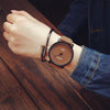 Leather Quartz Analog Wrist Watch